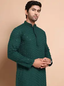 Anouk Men Geometric Embroidered Sequinned Kurta