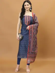 Meena Bazaar Printed Art Silk Unstitched Dress Material