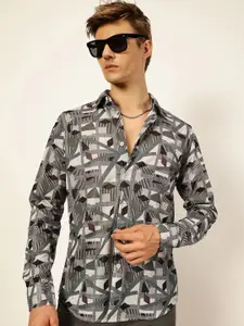Thomas Scott Men Premium Slim Fit Opaque Printed Casual Shirt