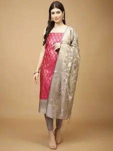 Meena Bazaar Art Silk Unstitched Dress Material