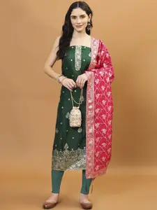 Meena Bazaar Printed Art Silk Unstitched Dress Material