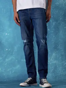 Flying Machine Men Tapered Fit Slash Knee Light Fade Jeans