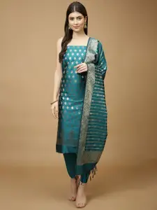 Meena Bazaar Art Silk Unstitched Dress Material