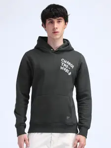 Flying Machine Men Printed Hooded Sweatshirt