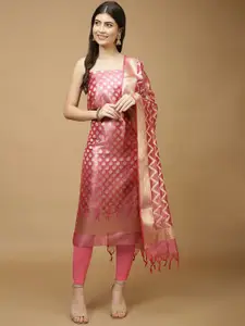 Meena Bazaar Art Silk Unstitched Dress Material