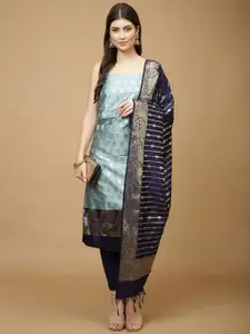 Meena Bazaar Art Silk Unstitched Dress Material