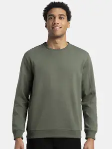 Jockey Super Combed Cotton Rich Pique Sweatshirt with Ribbed Cuffs-AM48