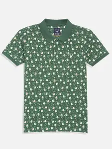 Allen Solly Junior Boys Floral Printed Polo Collar Cotton T-shirt
