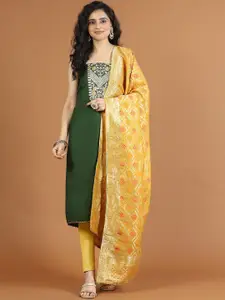 Meena Bazaar Embroidered Art Silk Unstitched Dress Material