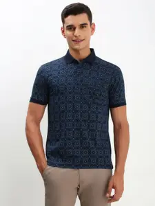 Allen Solly Men Abstract Printed Polo Collar Cotton T-shirt