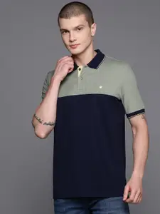 Louis Philippe Colourblocked Polo Collar T-shirt