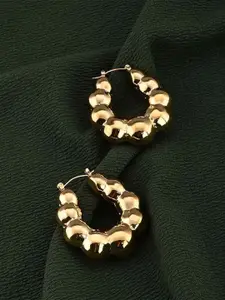 PALMONAS Gold-Plated Circular Bubble Hoop Earrings
