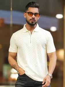 Maniac Men Solid Polo Collar Cotton Slim Fit T-shirt