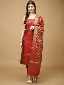 Meena Bazaar Art Silk Unstitched Dress Material