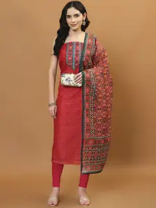 Meena Bazaar Printed Art Silk Unstitched Dress Material