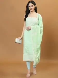 Meena Bazaar Embroidered Art Silk Unstitched Dress Material