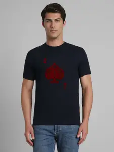 SIMON CARTER LONDON Men Typography Printed Round Neck Cotton Slim Fit T-shirt