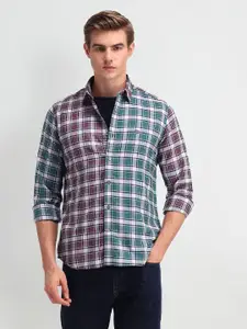 Arrow Sport Men Modern Slim Fit Opaque Checked Casual Shirt