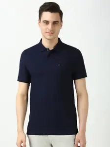 Peter England Men Solid Polo Collar Cotton T-shirt