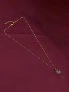 PALMONAS Gold-Plated Stainless Steel Crystal Eye Necklace