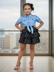 BAESD Polka Dot Crepe A-Line Dress