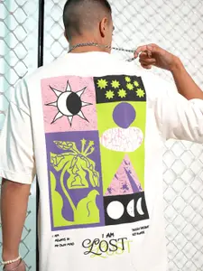 HIGHLANDER Graphic Printed Round Neck Cotton Oversized T-shirt