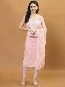 Meena Bazaar Embroidered Art Silk Unstitched Dress Material