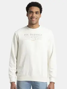 Jockey Super Combed Cotton Rich French Terry Printed Sweatshirt with Ribbed Cuffs-UM51