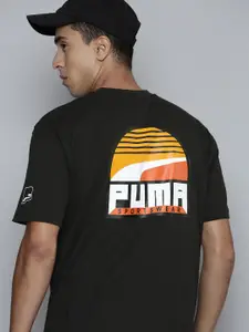 Puma Men Brand Logo Uptown Graphic Print Pure Cotton Relaxed Fit T-Shirt