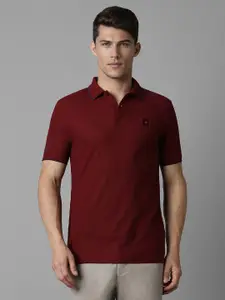 Louis Philippe Sport Men Solid Polo Collar Cotton Slim Fit T-shirt