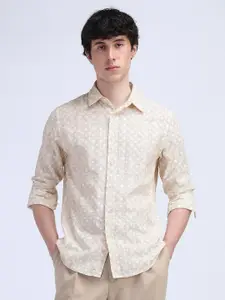 Flying Machine Men Modern Slim Fit Opaque Printed Casual Shirt