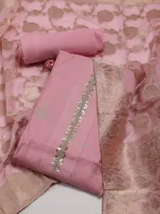 Meena Bazaar Art Silk Unstitched Dress Material