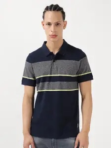 Lee Striped Polo Collar Slim Fit Cotton T-shirt