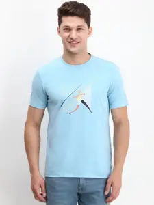 Allen Solly Men Graphic Printed Round Neck Cotton Slim Fit T-shirt