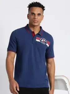 Lee Typography Printed Polo Collar Cotton T-Shirt