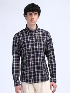 Flying Machine Men Modern Slim Fit Opaque Checked Casual Shirt