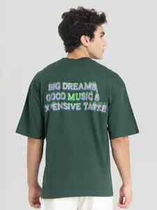 Snitch Men Graphic Printed Round Neck Cotton Oversized T-shirt