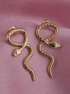 PALMONAS Gold Plated Stainless Steel Drop Earrings