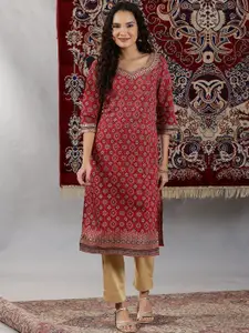 AURELIA Women Printed Sequinned Kurta