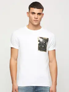 Pepe Jeans Graphic Printed Cotton Slim Fit T-shirt