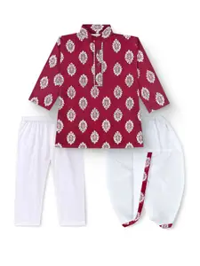 BAESD Boys Ethnic Motifs Printed Regular Kurta with Dhoti Pants