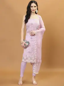 Meena Bazaar Embroidered Organza Unstitched Dress Material