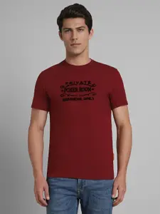 SIMON CARTER LONDON Men Graphic Printed Round Neck Cotton Slim Fit T-shirt