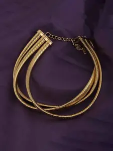 PALMONAS Gold-Plated Stainless Steel Choker Necklace