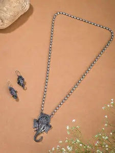 Designbox Shree Ganesha Oxidised Pendant Set