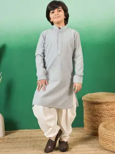Sangria Boys Chikankari Embroidered Kurta & Patiala Set