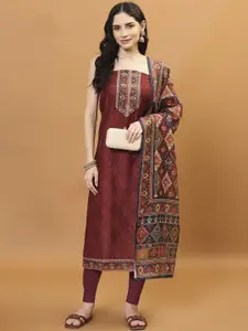 Meena Bazaar Printed Art Silk Unstitched Dress Material