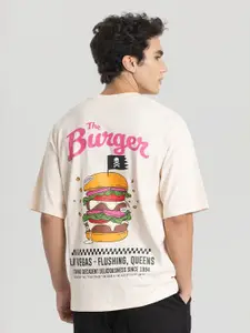 Snitch Men Graphic Printed Round Neck Cotton Oversized T-shirt