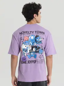 Snitch Men Graphic Printed Round Neck Cotton Oversized T-shirt