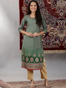 AURELIA Women Printed Sequinned Kurta